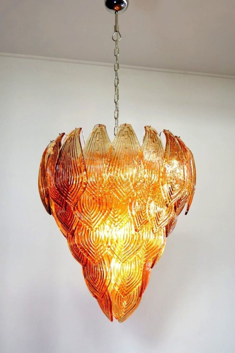 Art Style Amber Felci Glass Chandelier - view 4 | morylighting