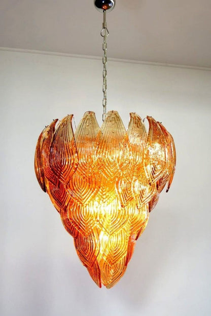 Art Style Amber Felci Glass Chandelier - view 4 | morylighting