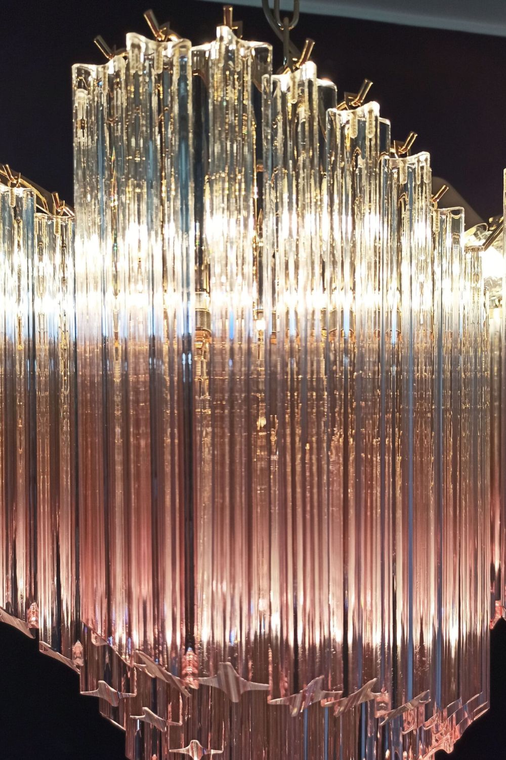 Vintage Pink Art Quadriedri Prism Chandelier - view 13 | morylighting