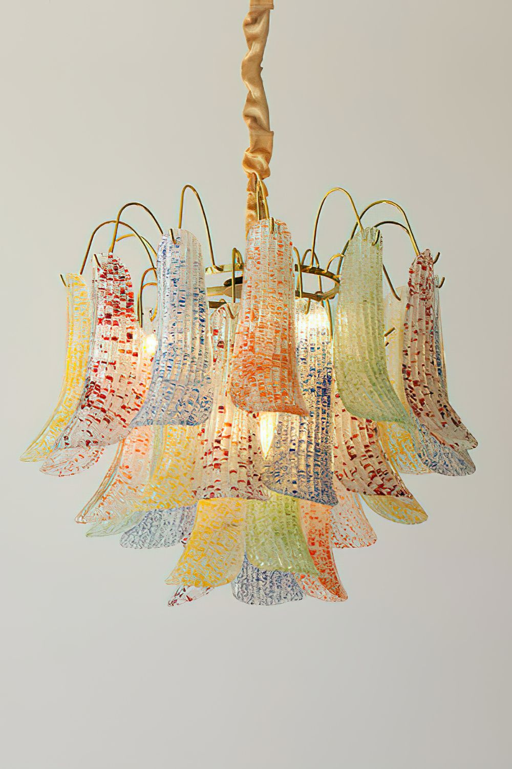 Mazzega Art Petal Stained Glass Chandelier - view 12 | morylighting