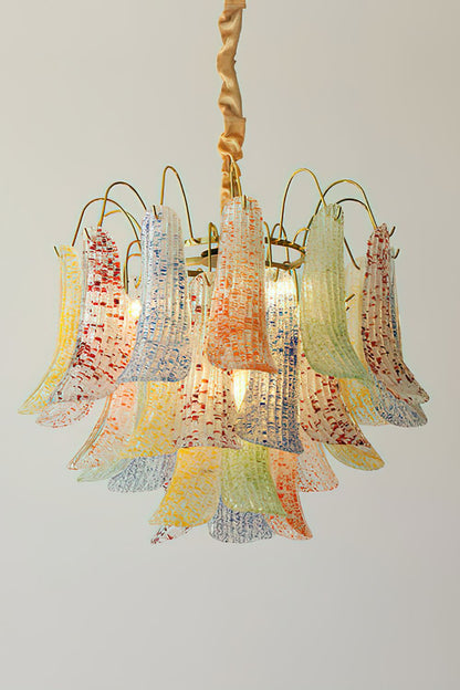 Mazzega Art Petal Stained Glass Chandelier - view 12 | morylighting