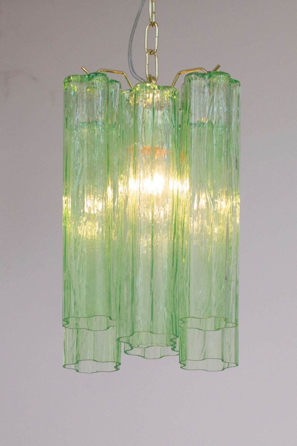 Italian Green Glass Tube Chandelier - view 8 | morylighting