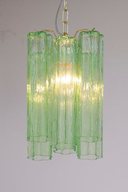Italian Green Glass Tube Chandelier - view 8 | morylighting
