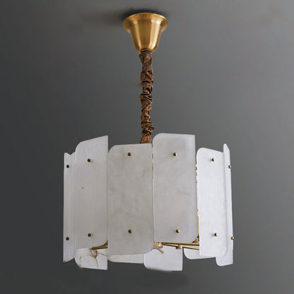 Lorry Alabaster Round Chandelier 20" 31"
