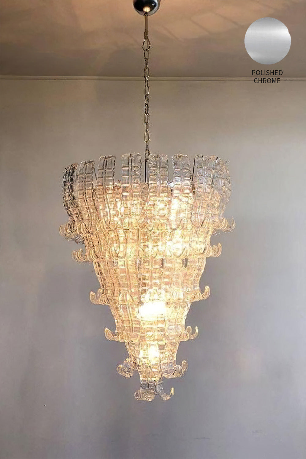 Grand Art Felci Leaf Glass Chandelier - view 13 | morylighting