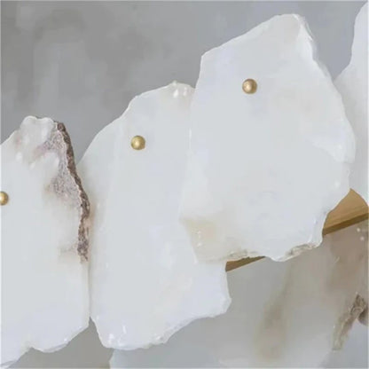Alabaster Oval Chandelier with Rod, Dining Room Chandelier