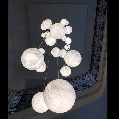 Alabaster Orb Cluster Pendant Chandelier
