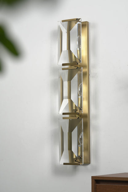 Triple Sparkling Faceted Wall Light - view 9 | morylighting