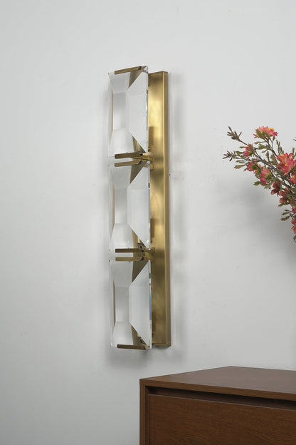 Triple Sparkling Faceted Wall Light - view 10 | morylighting