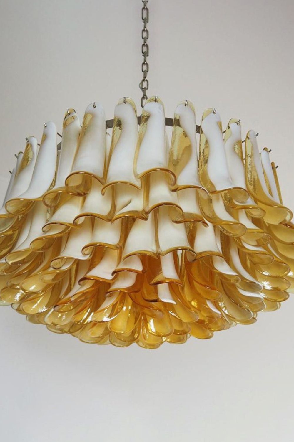 Amber Art Glass Petal Chandelier - view 12 | morylighting