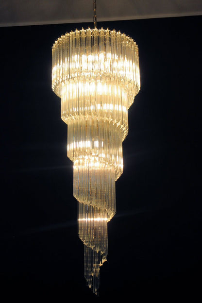 Venini Art Spiral Crystal Chandelier - view 10 | morylighting