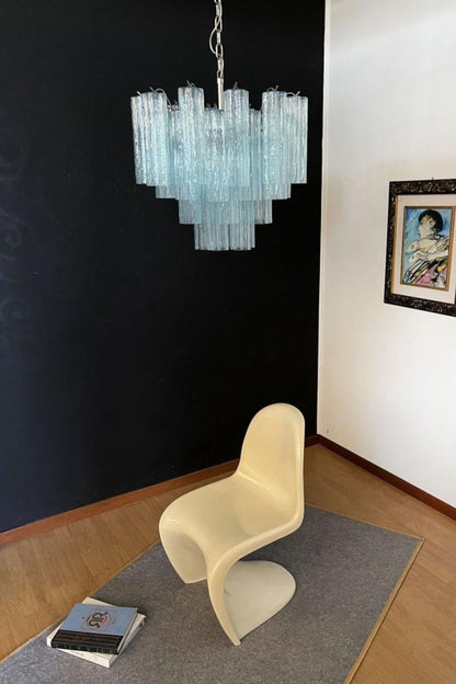 1990s Art blue glass tube chandelier - view 3 | morylighting