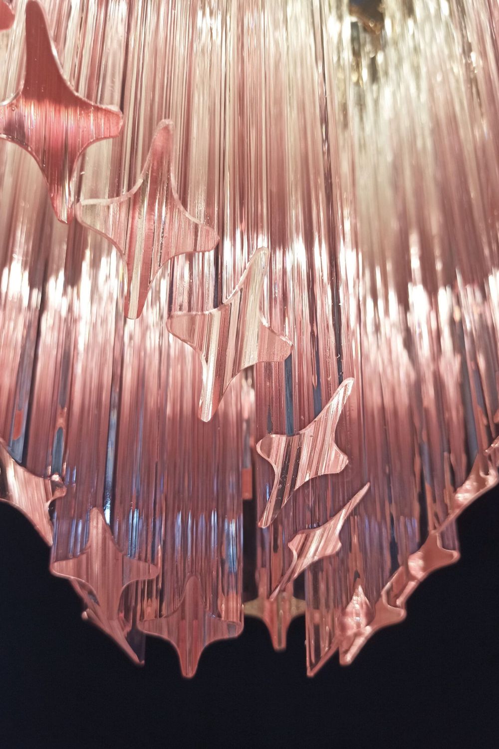 Vintage Pink Art Quadriedri Prism Chandelier - view 14 | morylighting