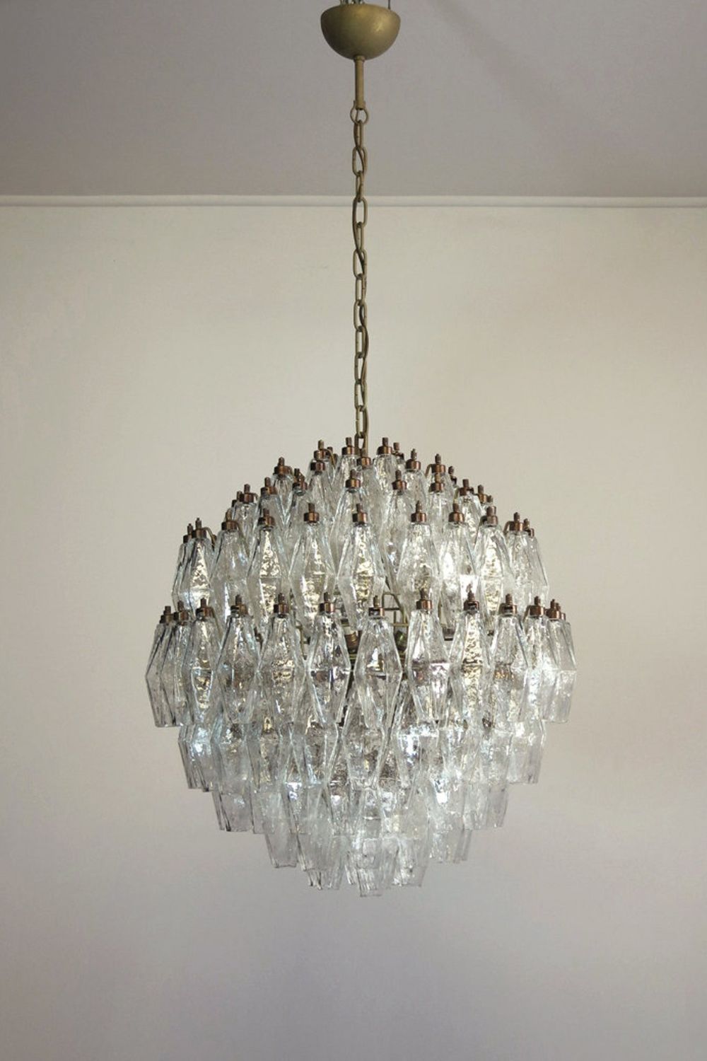 spherical Clear Art Polyhedron Glass Chandelier - view 2 | morylighting