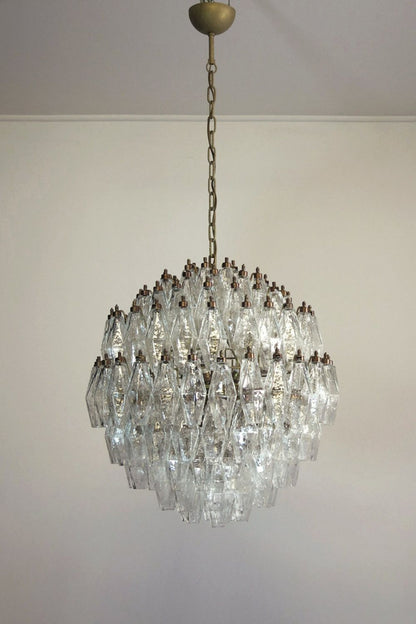 spherical Clear Art Polyhedron Glass Chandelier - view 2 | morylighting