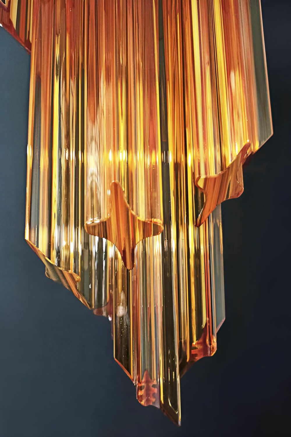 Amber Murano Glass Prism Spiral Chandelier - view 8 | morylighting