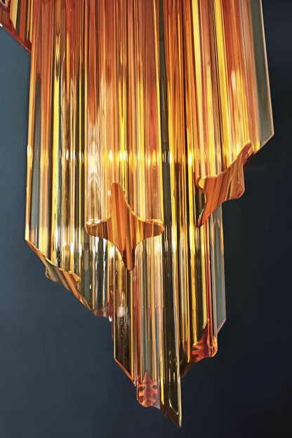 Amber Murano Glass Prism Spiral Chandelier - view 8 | morylighting