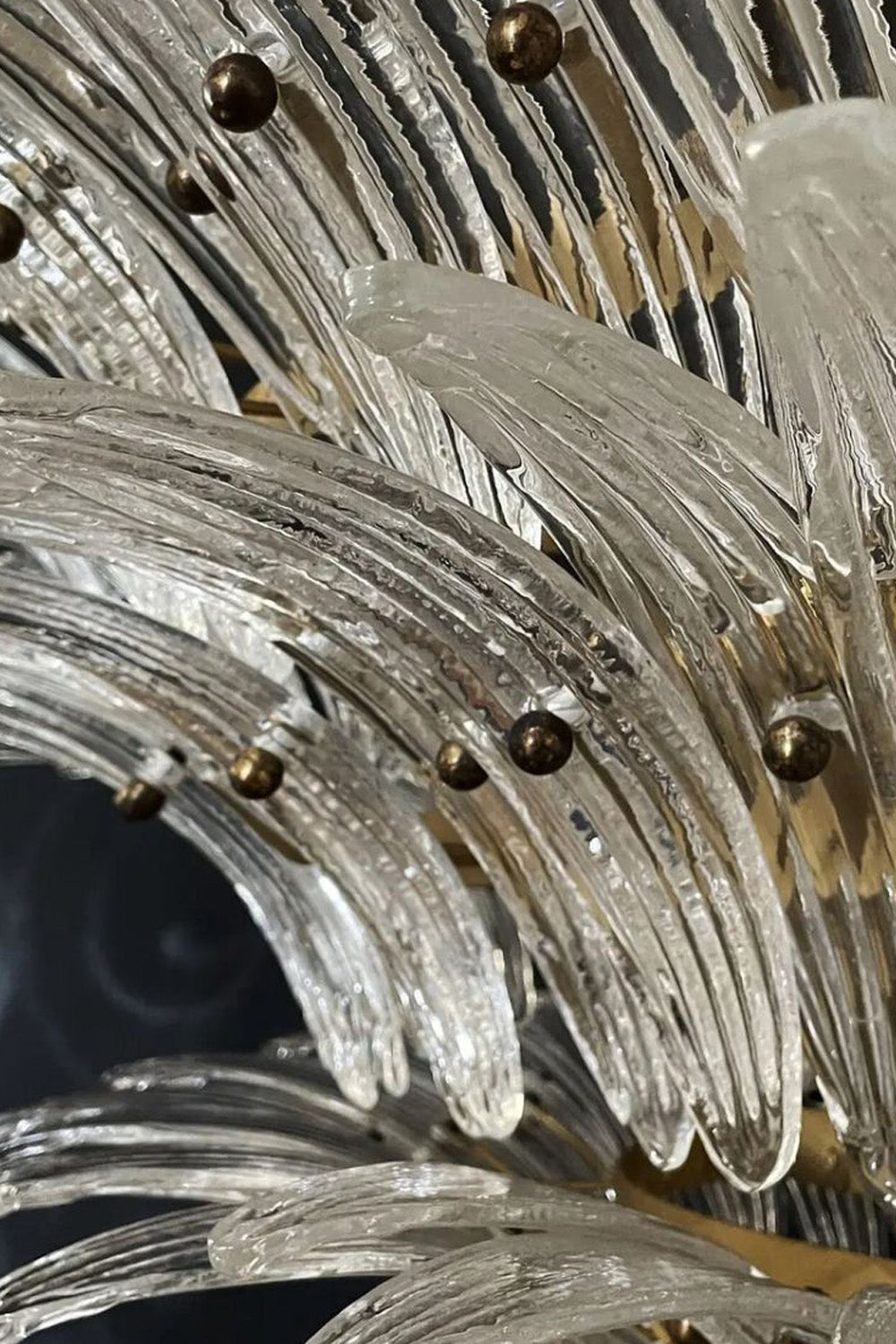 Art Palm Leaf 4-Tier Clear Glass Chandelier - view 10 | morylighting