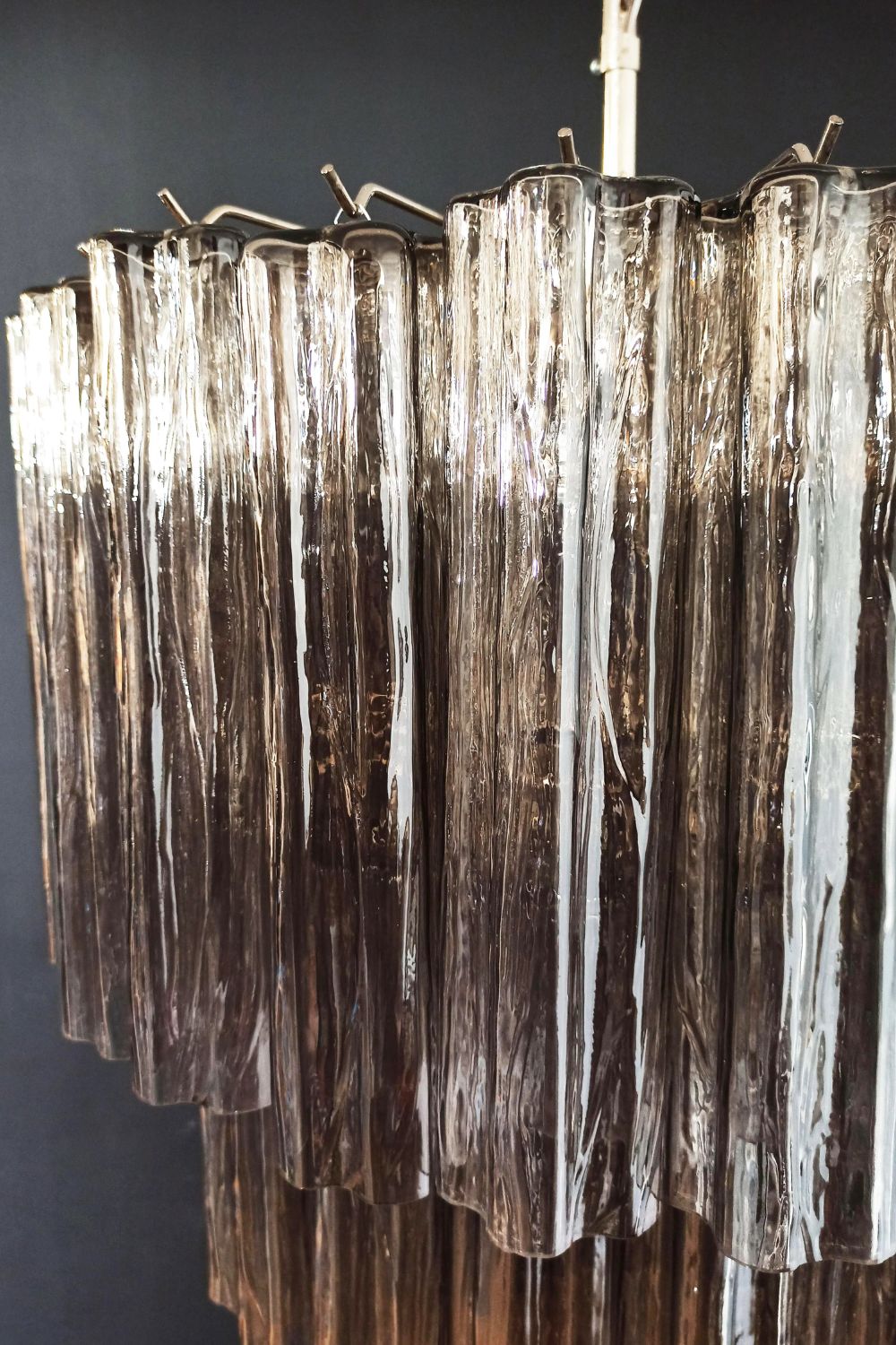 Art Smoked Glass Tube Chandelier - view 13 | morylighting