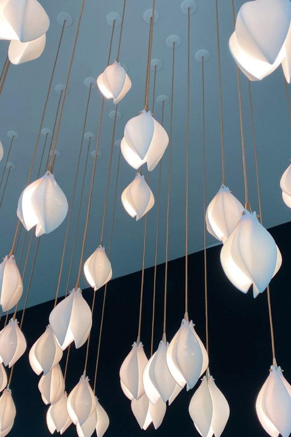Gold Stem Ceramic Flower Chandelier - view 11 | morylighting