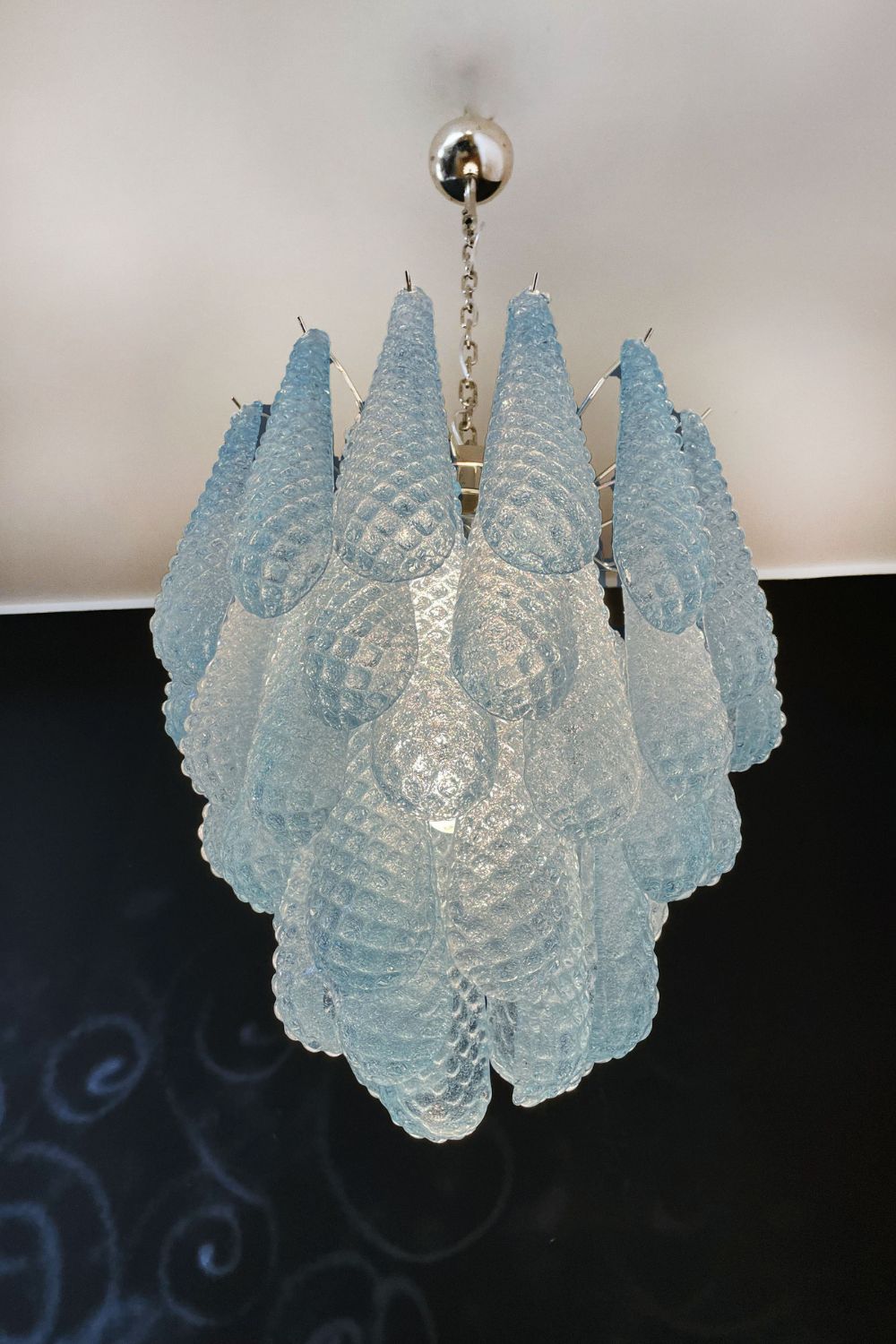 Vintage Italian Blue Art Teardrop Chandelier - view 14 | morylighting