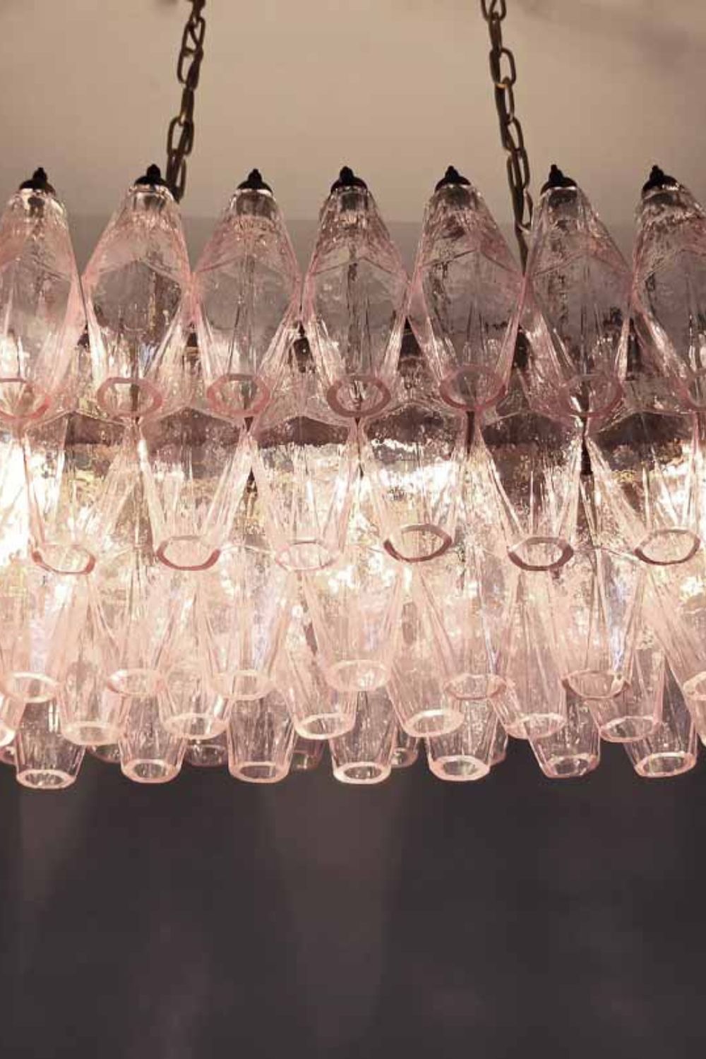Art Poliedri Pink Glass Chandelier - view 12 | morylighting