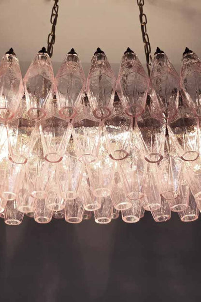 Art Poliedri Pink Glass Chandelier - view 12 | morylighting