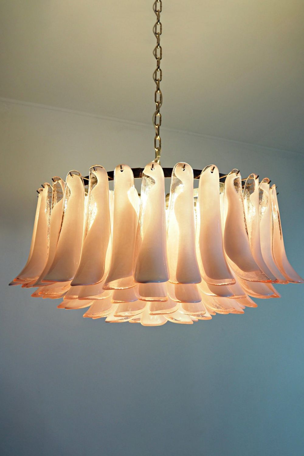 1990s Italian Art Pink Flower Chandelier - view 10 | morylighting