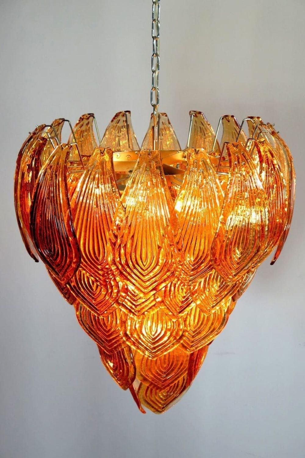 Art Style Amber Felci Glass Chandelier - view 11 | morylighting