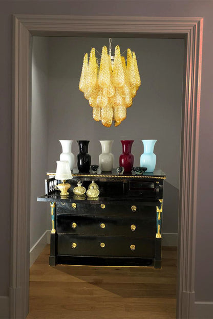 Art Handcrafted Golden Glass Chandelier - view 2 | morylighting