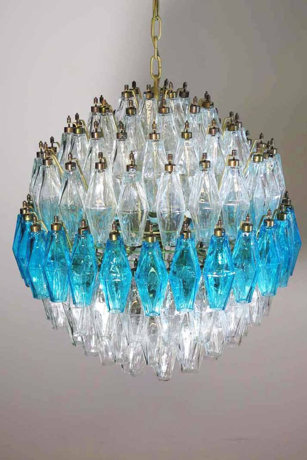 Blue and clear Art glass spherical chandelier - view 10 | morylighting