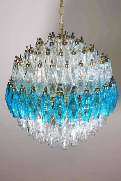 Blue and clear Art glass spherical chandelier - view 10 | morylighting