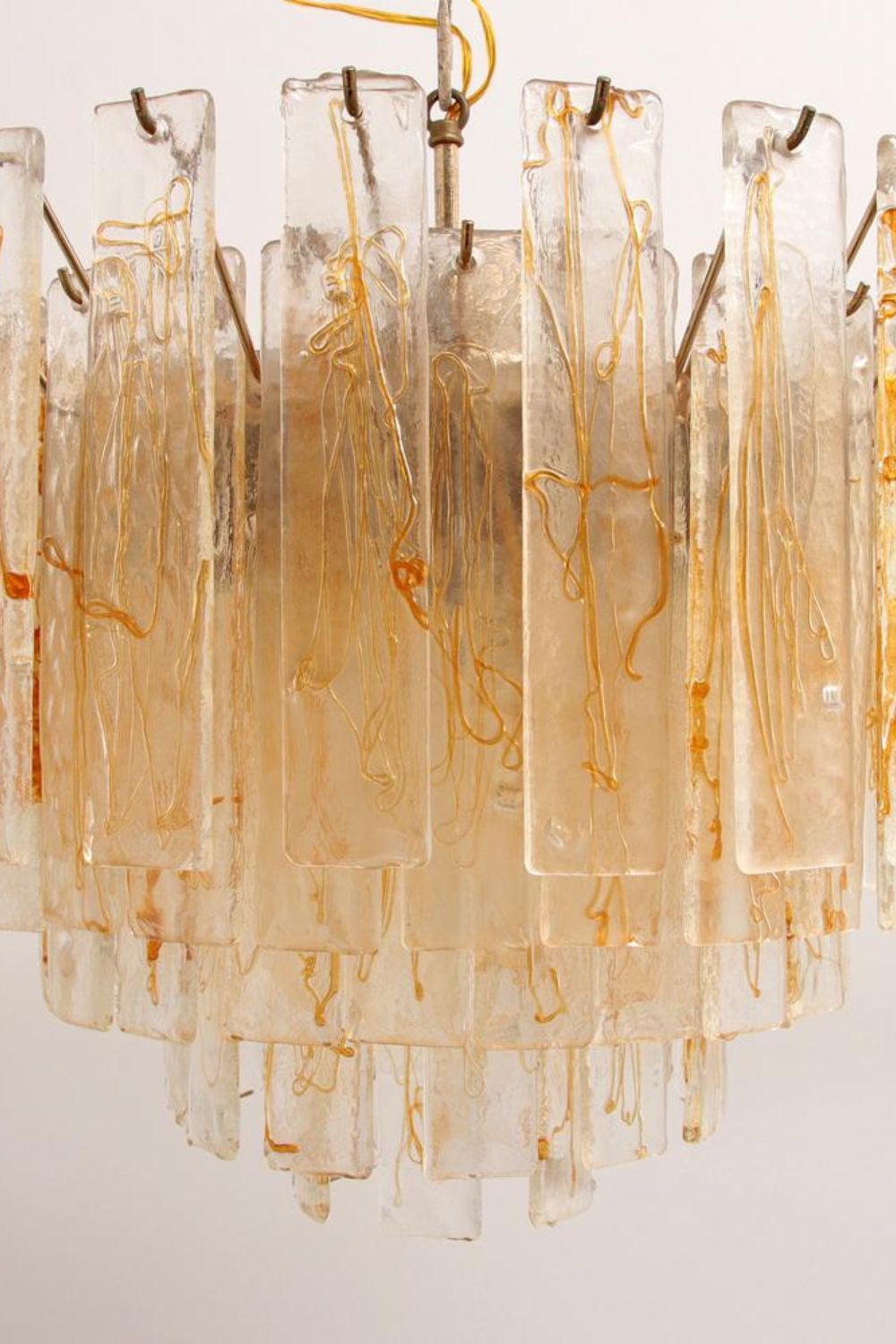 Amber Art Glass Tiered Chandelier - view 11 | morylighting