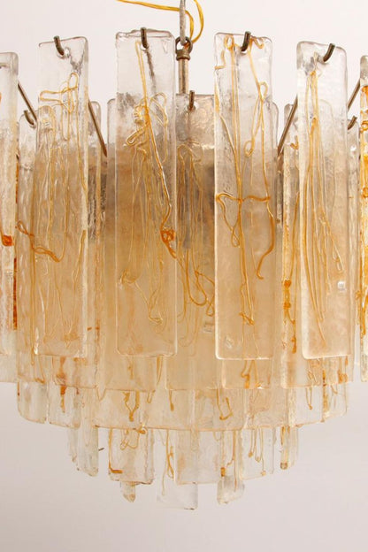 Amber Art Glass Tiered Chandelier - view 11 | morylighting