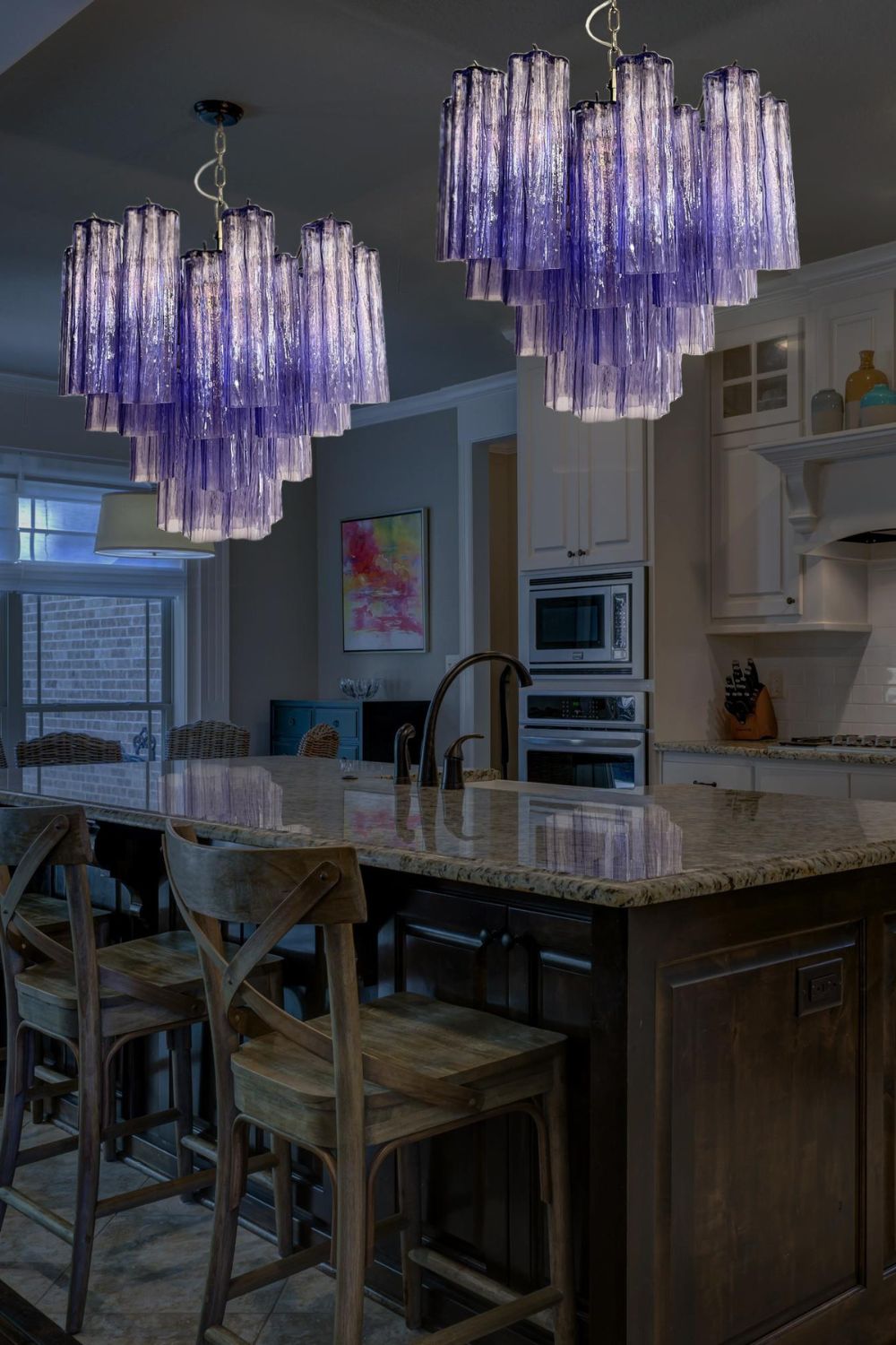 Amethyst Art Glass Pendant Chandelier - view 8 | morylighting