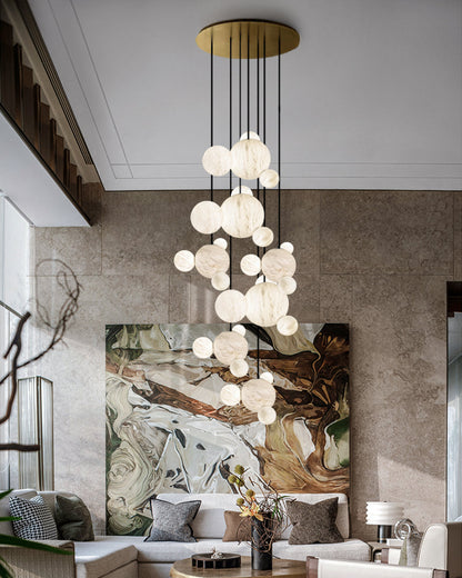 Minimalist Antique Alabaster Cluster Pendant Light Fixtures 6" Wide