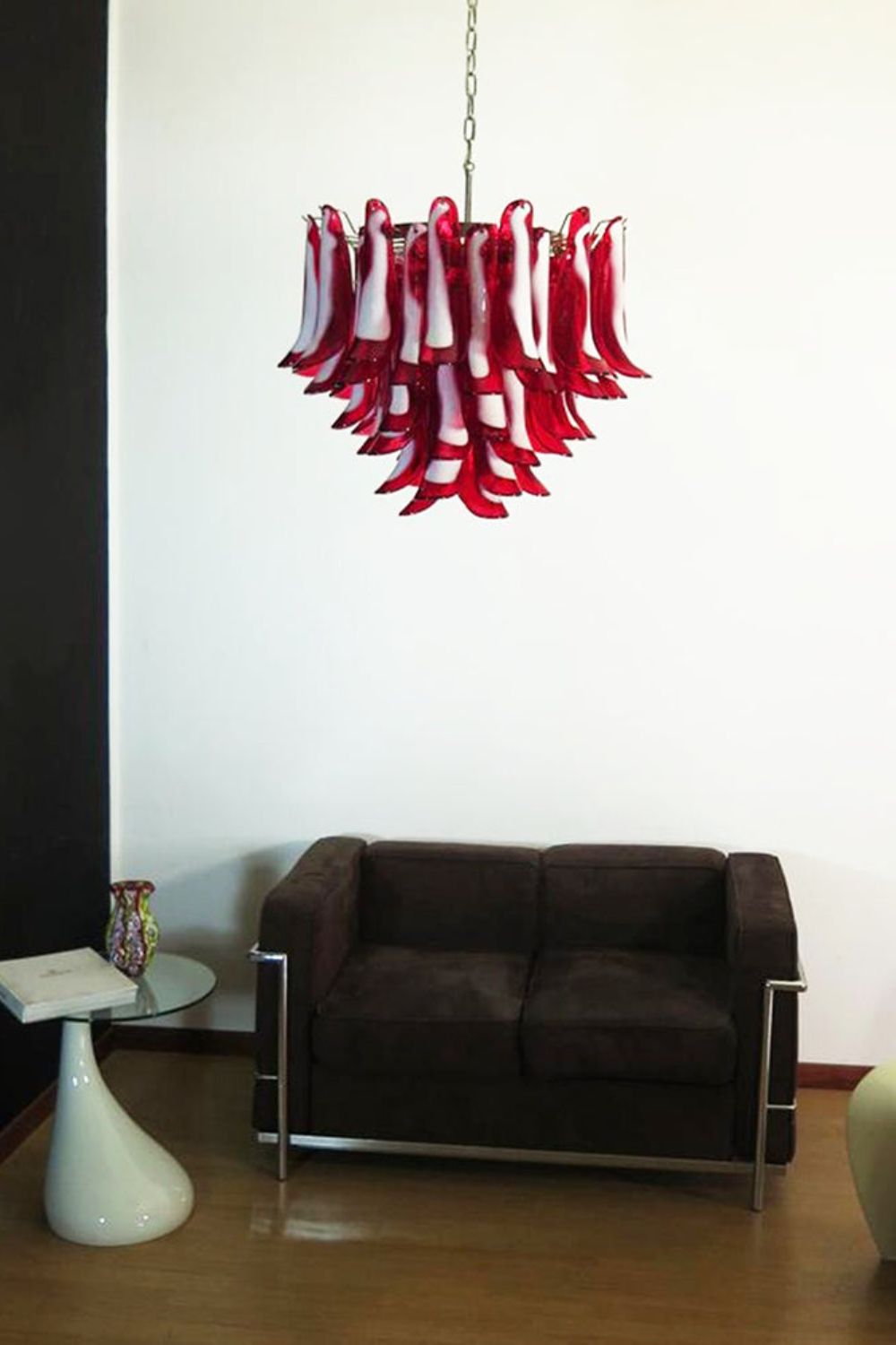 Red Art Glass Petal Chandelier - view 6 | morylighting