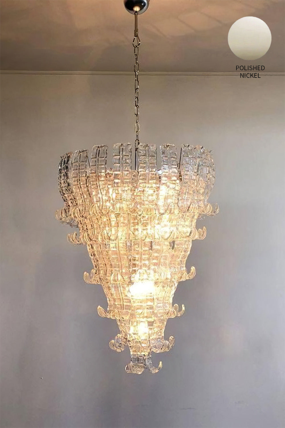 Grand Art Felci Leaf Glass Chandelier - view 11 | morylighting
