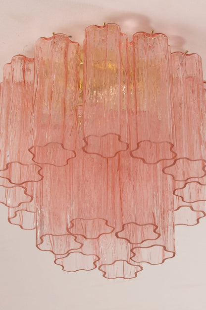 Vintage Pink Murano Tronchi Glass Ceiling Light - view 11 | morylighting