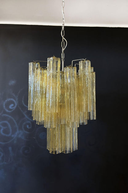 Amber Art Crystal Tube Chandelier - view 12 | morylighting