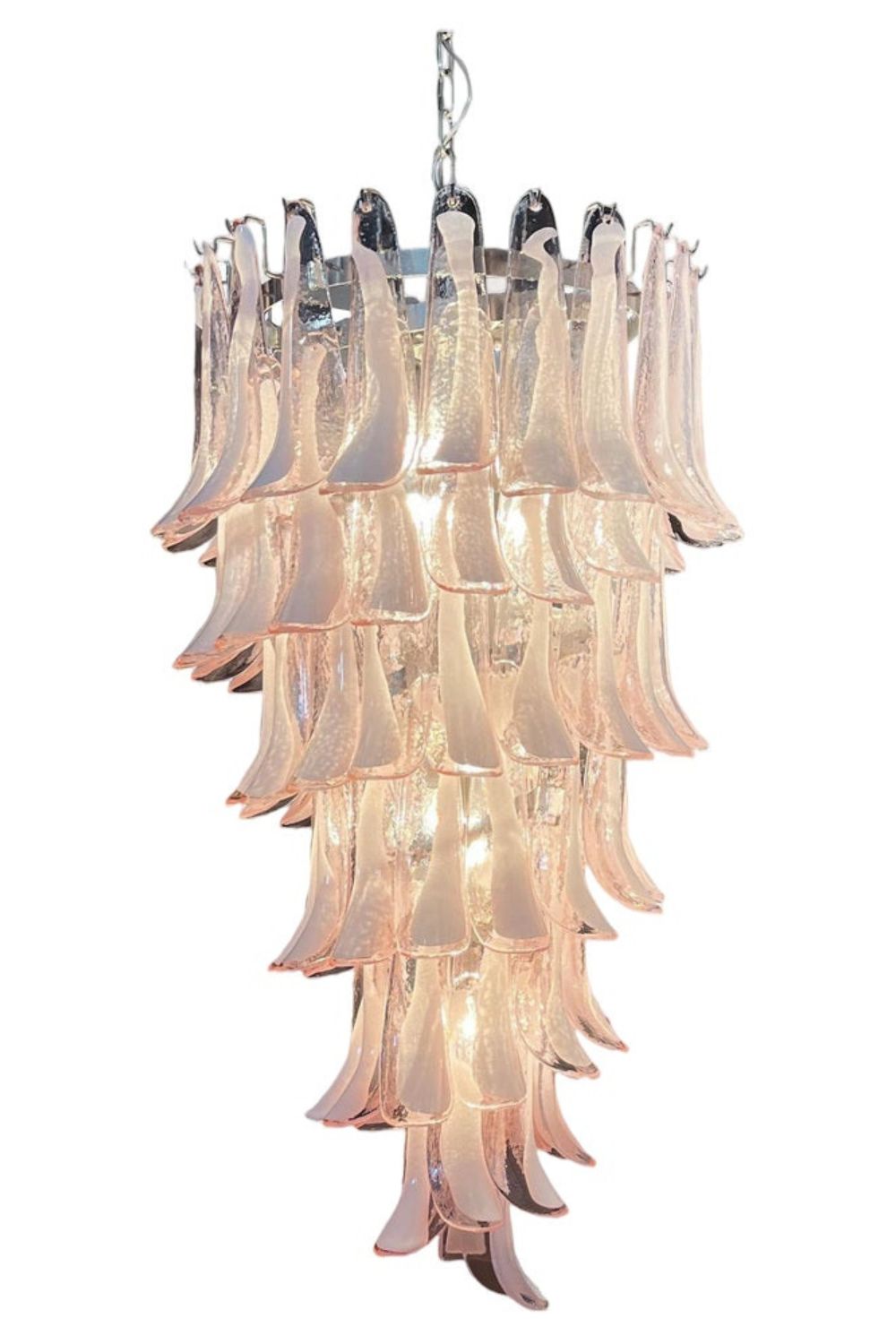 Italian Vintage Pink Spiral Art Chandelier - view 12 | morylighting