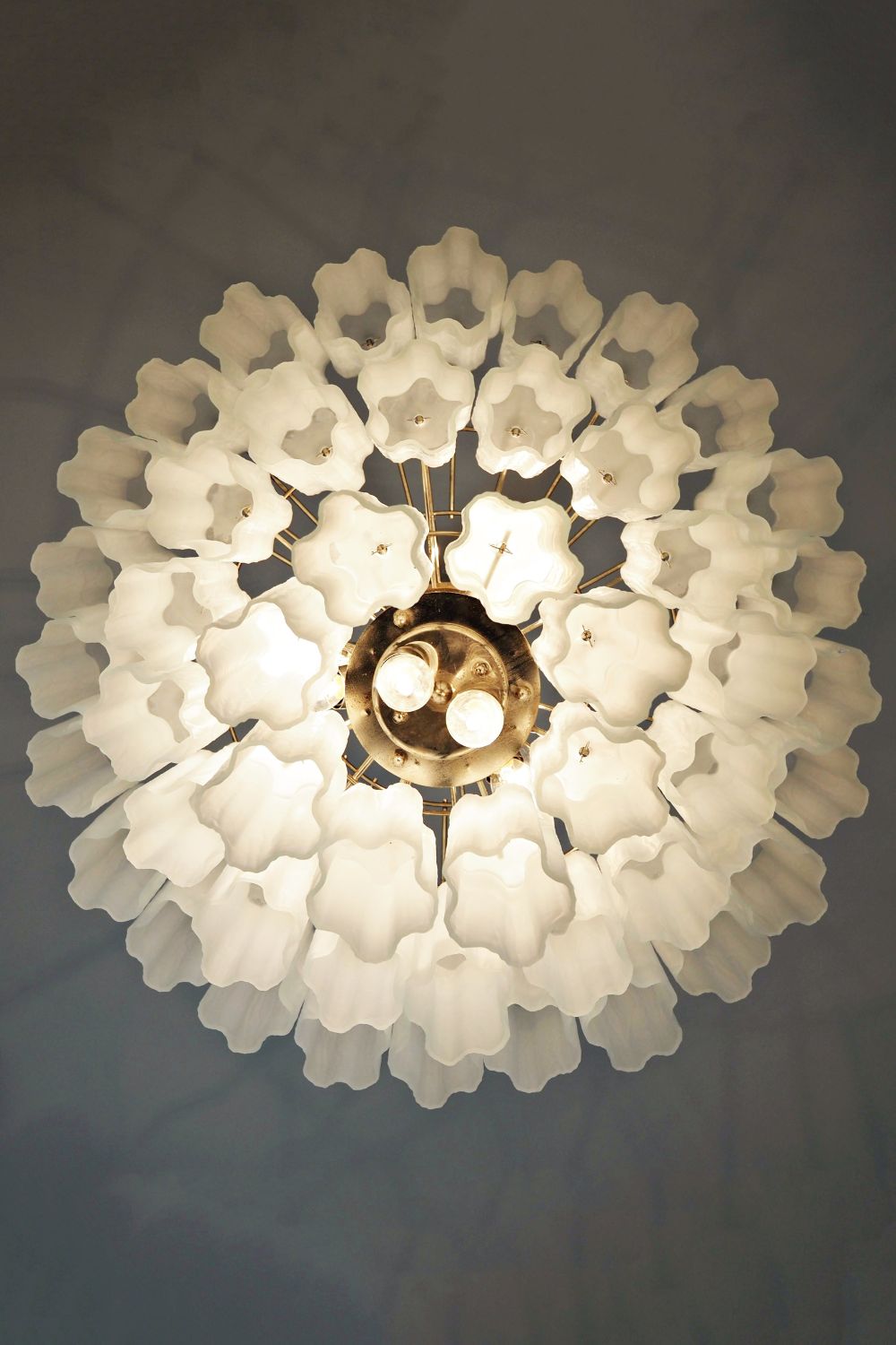 Three-tier Art frosted white glass chandelier - view 10 | morylighting