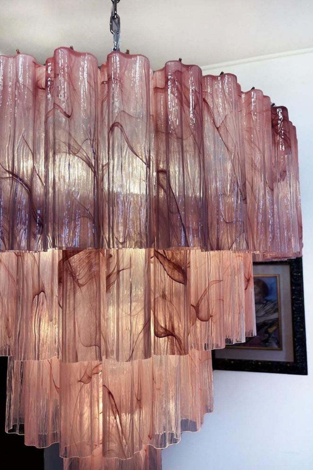 Art red cloud glass multi-layer chandelier - view 11 | morylighting