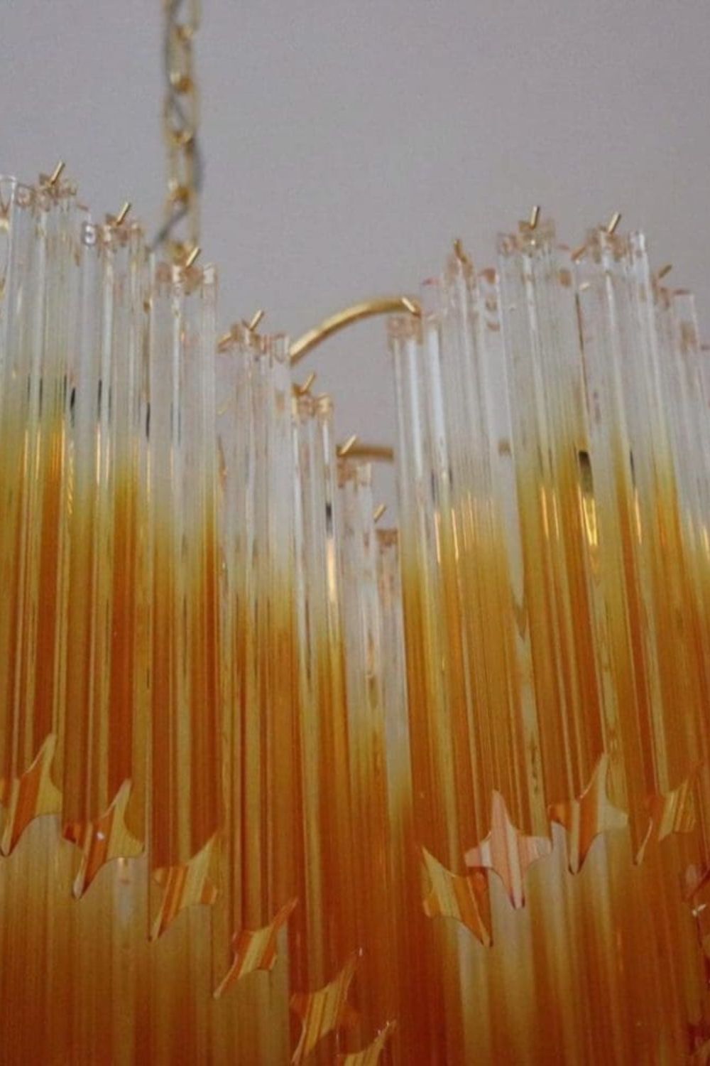 Shaded Amber Art Crystal Prism Chandelier - view 11 | morylighting