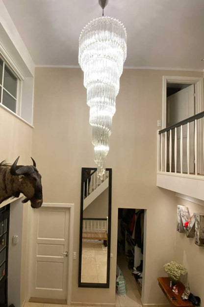 Art Style Spiral Glass Chandelier - view 4 | morylighting