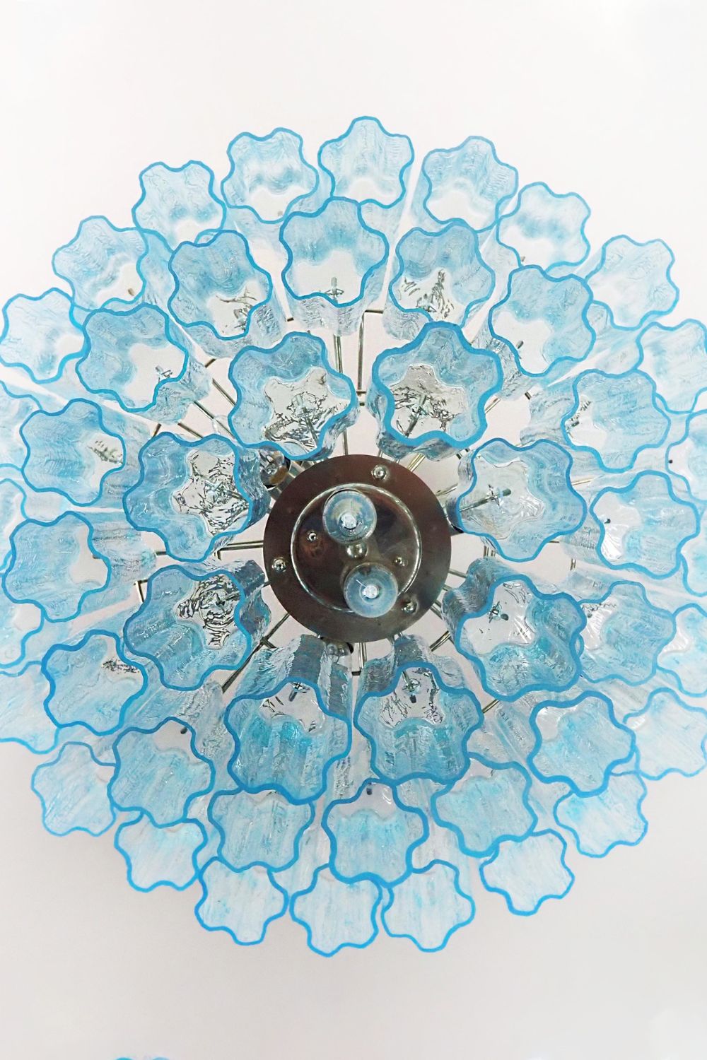 Three-tier Art Venetian blue glass chandelier - view 10 | morylighting
