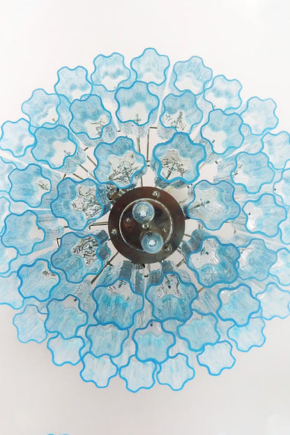 Three-tier Art Venetian blue glass chandelier - view 10 | morylighting