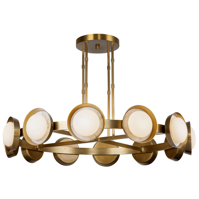 PrismFlow  Alabaster Metal Chandelier