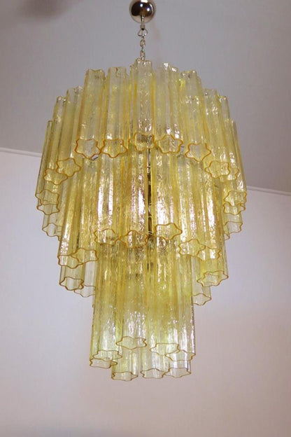 Three-Tier Yellow  Glass Art Chandelier - view 12 | morylighting