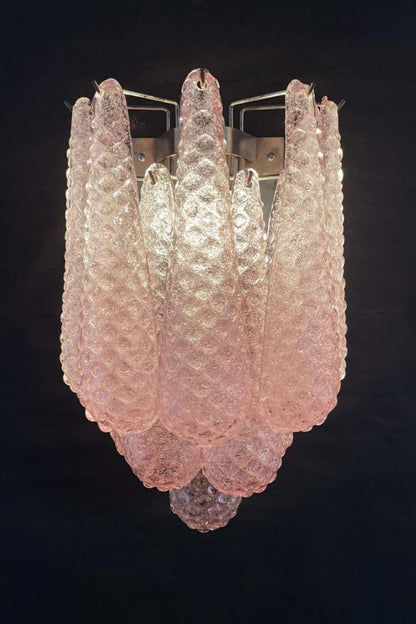 1970s Pink Art Glass Petal Wall Lamp - view 10 | morylighting